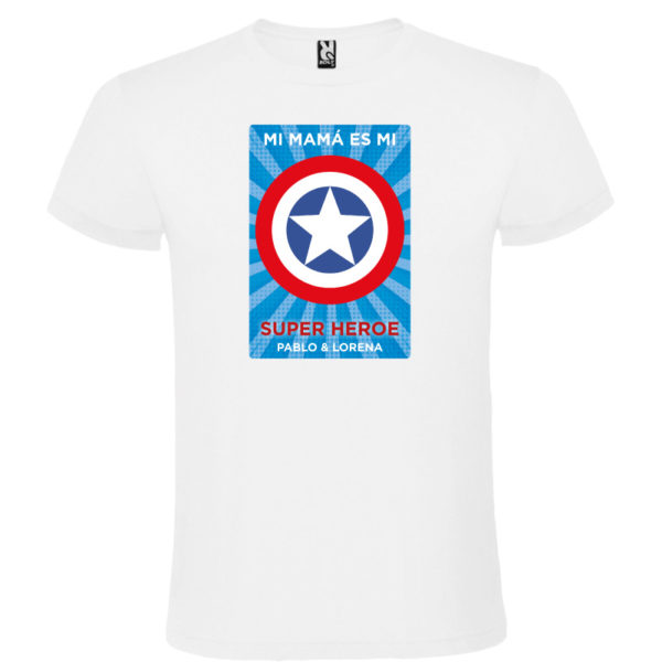 Camiseta personalizada "Mamá Super Capitan 2" - blanca