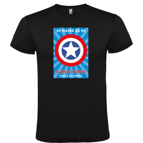 Camiseta personalizada "Mamá Super Capitan 2" - negra