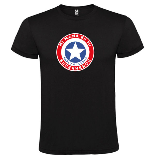 Camiseta personalizada "Mamá Super Capitan" - negra