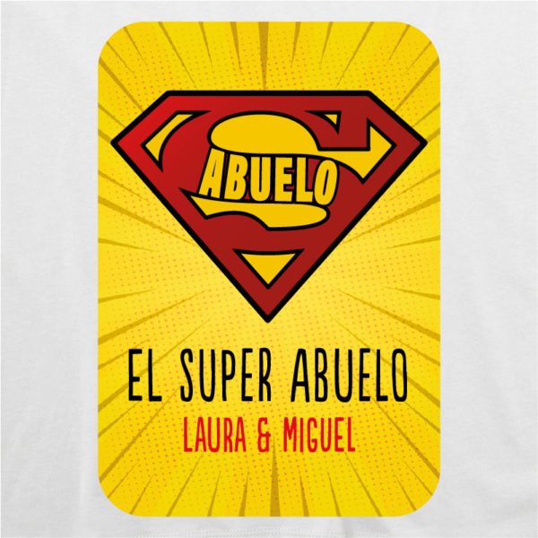 Dibujo camiseta personalizada "Super Abuelo2" - blanca