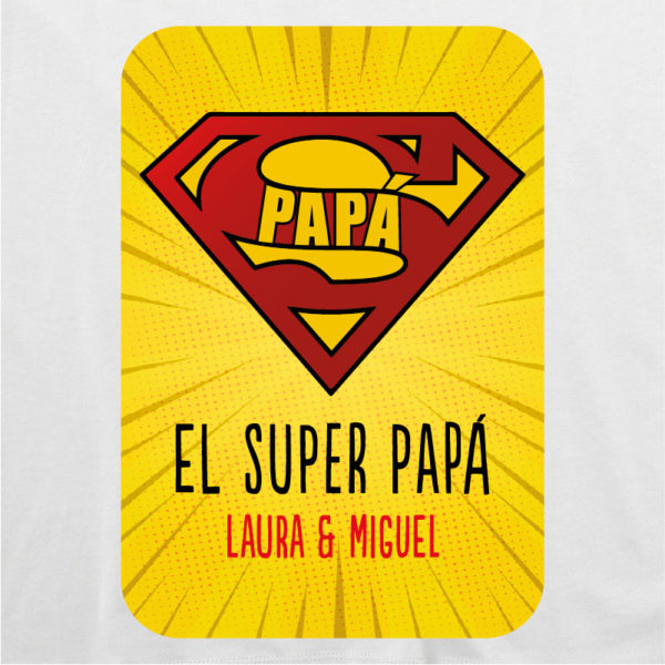 Dibujo camiseta personalizada "Super Papá" - blanca