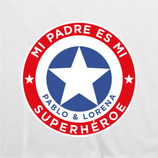 Dibujo de camiseta personalizada "Mi padre es Super Capitán" - blanca