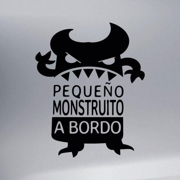 Pegatina Bebé a Bordo - El Monstruito Enfadín Text Art - vinilo negro