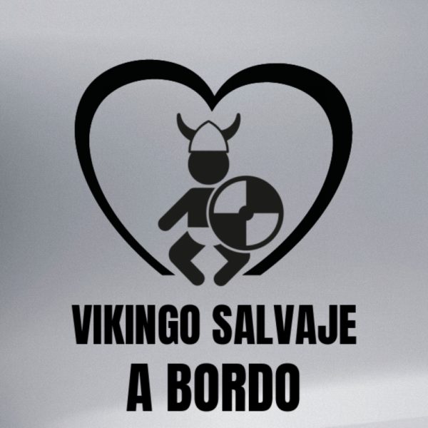 Pegatina personalizada "Vikingo a Bordo" en vinilo negro