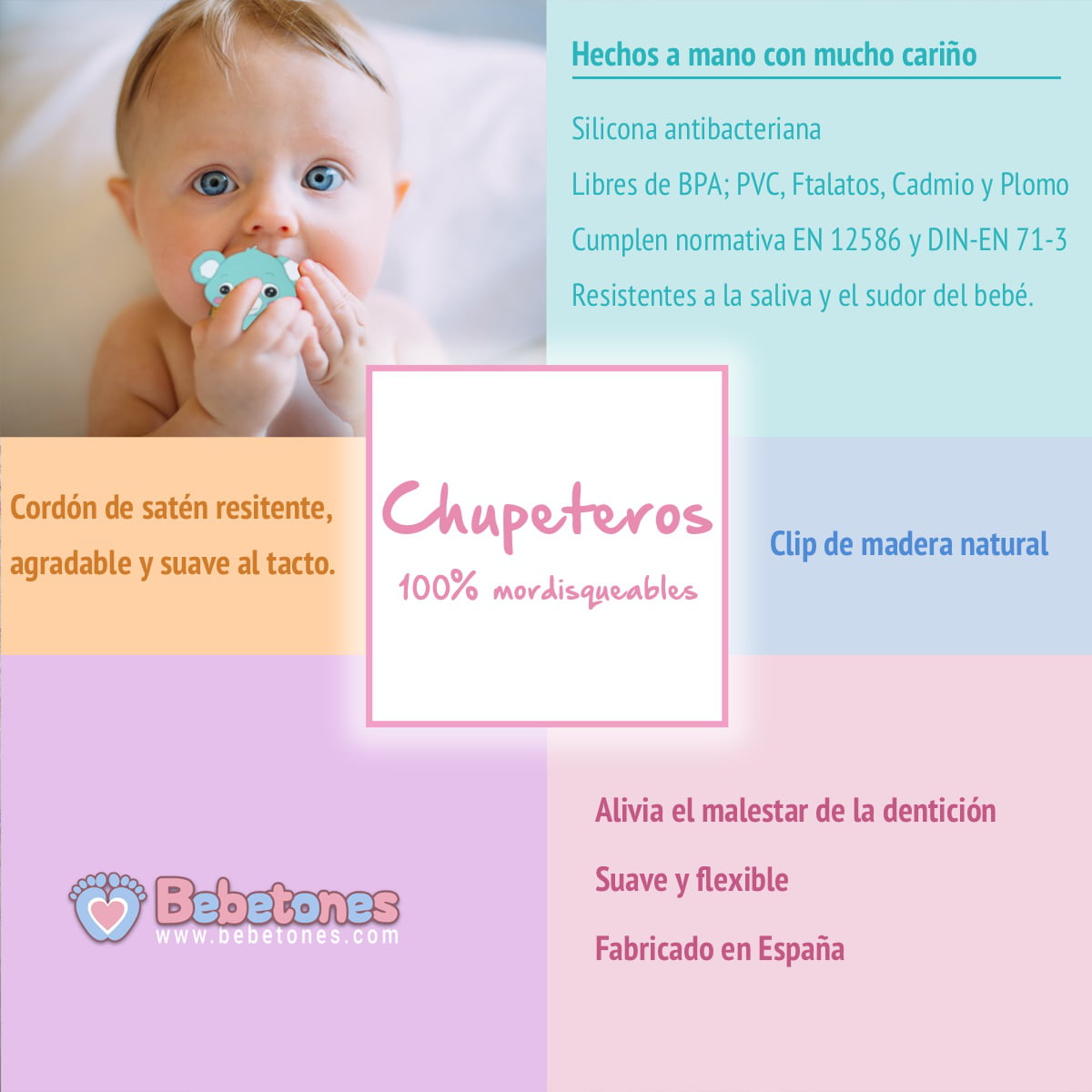 Comprar Chupetero bebé personalizado RAINBOW de bebé por sólo 14,00 €