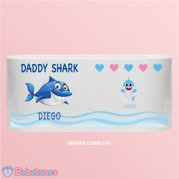 Taza personalizada "Daddy Shark" - imagen completa un niño