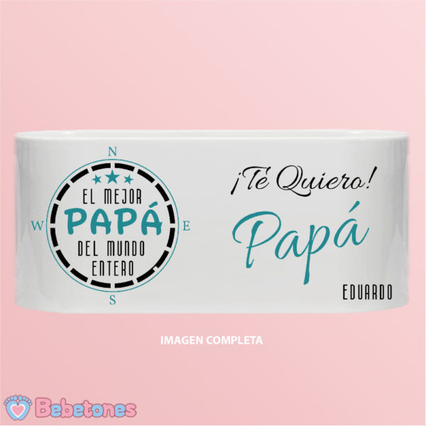 Taza personalizada "El mejor papá del mundo" - imagen completa un niño