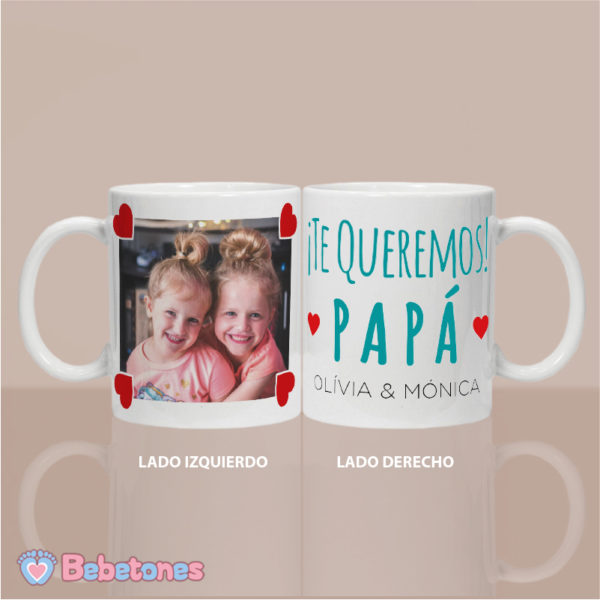 Taza personalizada "Una foto con amor para Papá" - ambos lados